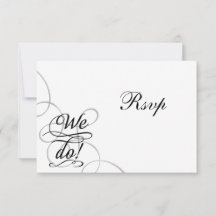 Ficha RSVP de Casamento Preto e Branco