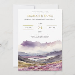 Convite Field of Heather Watercolor Invitation