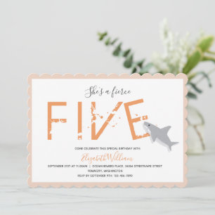 Convite Fierce Cinco Animais de Tubarão Laranja 5