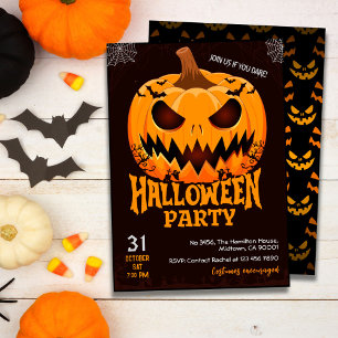 Convite Fiery Pumpkin Jack o latifundiário batem Spooky Ha