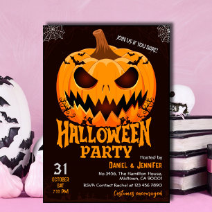 Convite Fiery Pumpkin Jack o latifundiário batem Spooky Ha