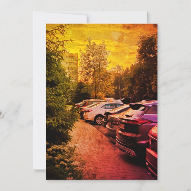 Convite Fiery Sunset Urban Invitation – Customizable (Frente)