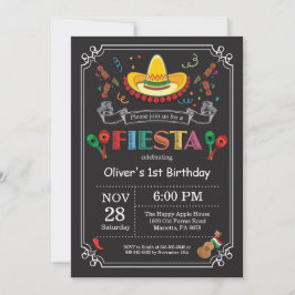 Convite Fiesta Birthday - Concurso Chalkboard mexicano