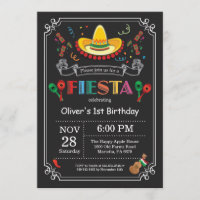Fiesta Birthday - Concurso Chalkboard mexicano