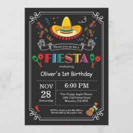 Convite Fiesta Birthday - Concurso Chalkboard mexicano