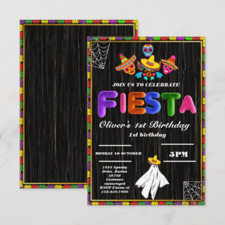 Convite Fiesta Birthday - Concurso Chalkboard mexicano