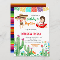 Fiesta Birthday e Baptism para gêmeos e meninas