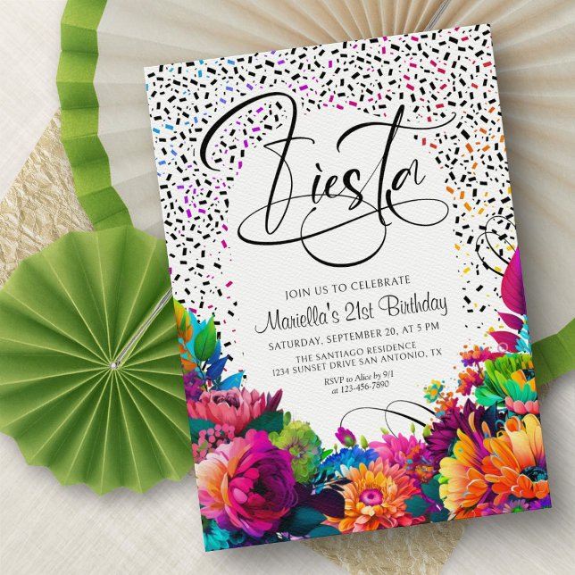 Convite Fiesta Birthday Invitation (Criador carregado)