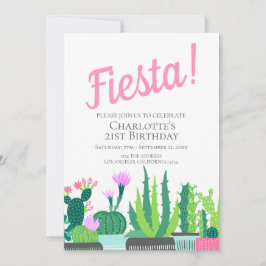 Convite Fiesta Birthday succulto cactus casamento