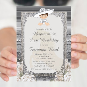 Convite Fiesta Boy Baptism and Birthday Sylver