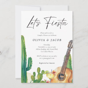Convite Fiesta Cactus Casal Chá mexicano