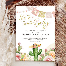 Convite Fiesta Cactus Watercolor Baby Casais Invit Chá
