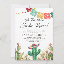 Convite Fiesta Cactus Watercolor Baby Gender Party (Festa 