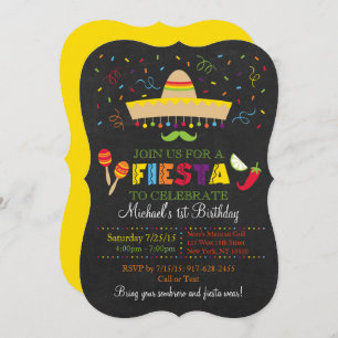 Convite Fiesta Chalkboard Birthday