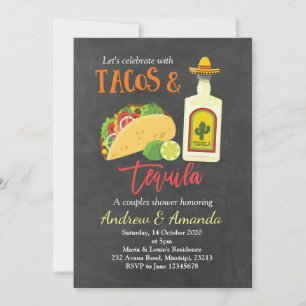 Convite Fiesta Chalkboard Tacos e Tequila