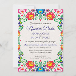 Convite Fiesta Colorful Floral Botanical Spanish Wedding