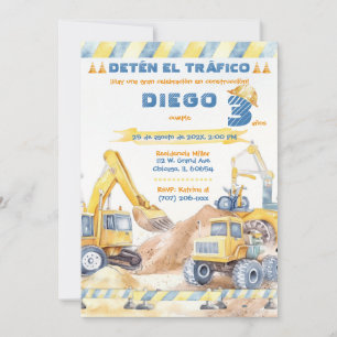 Convite Fiesta de Construção Editável 3 Anos