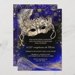 Convite Fiesta de Máscaras 30 Cumpleaños