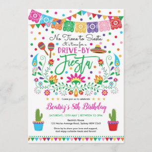 Convite Fiesta Drive By Birthday (Parada Mexicana)