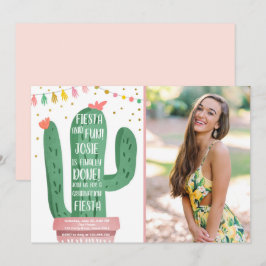 Convite Fiesta e Festa de formatura divertida Cactus Lets 