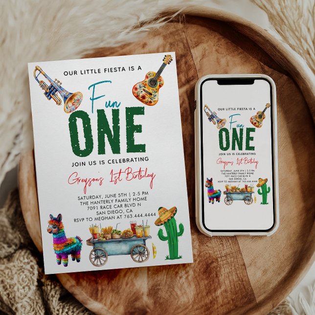 Convite Fiesta First | Parte primeiro aniversario (Criador carregado)