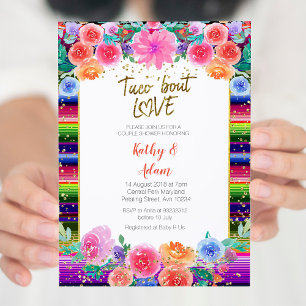 Convite Fiesta Floral Taco sobre o CHÁ de CASAIS de Amor