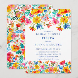 Convite Fiesta Floral Watercolor Chá de panela