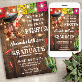 Convite Fiesta Graduation Party Cowboy and Cowgirl Grad