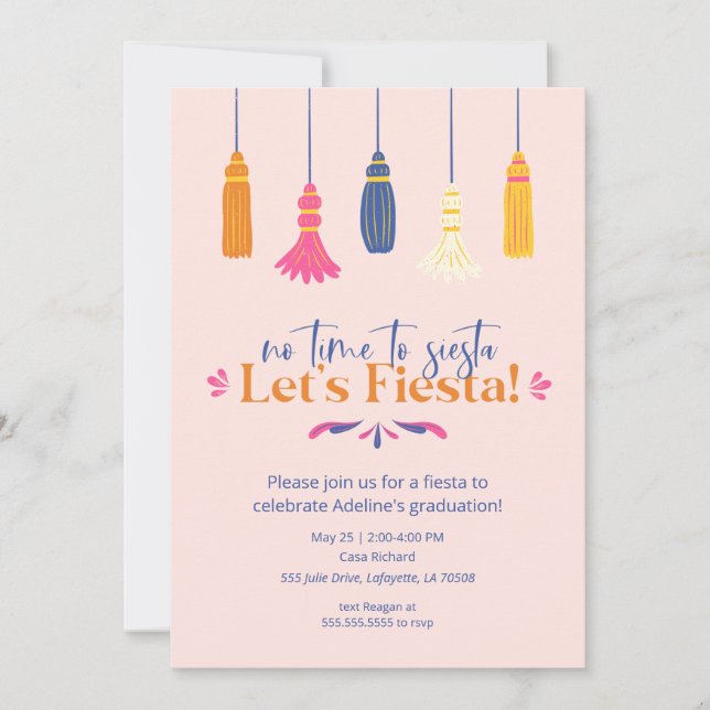Convite Fiesta Graduation Party Invitation (Frente)