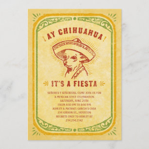 Convite Fiesta Invtions - Aye Chihauhau Vintage Mexicano