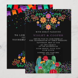 Convite Fiesta Mexicana Floral Cactus Wedding