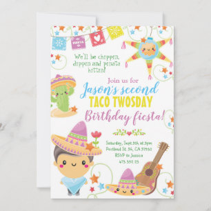 Convite Fiesta Mexicana Pinata Birthday