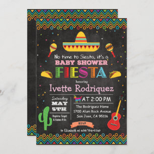Convite Fiesta Mexicano ao Chá de fraldas Chalk