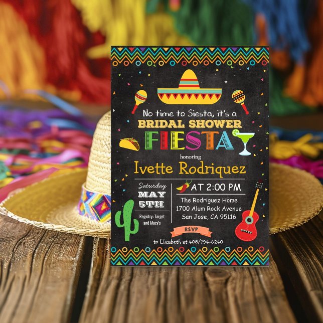 Convite Fiesta Mexicano ao Chá de panela Chalk (Criador carregado)