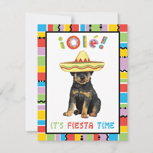 Convite Fiesta Rottweiler (Frente)