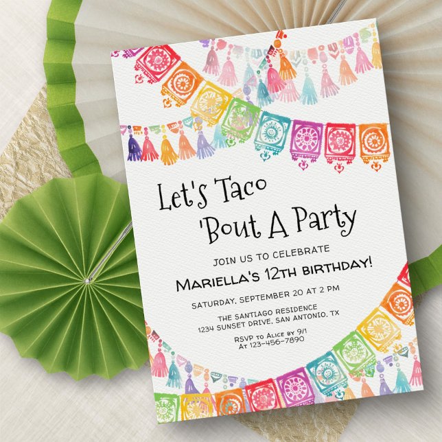 Convite Fiesta Taco Bout Party Birthday Invitation (Criador carregado)