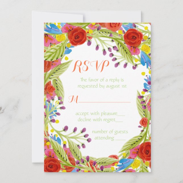 Convite Fiesta Wedding RSVP (Frente)