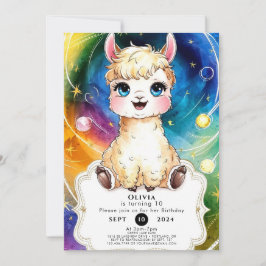 Convite Fiesta Whimsical Llama Birthday