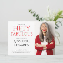 Convite Fifty and Fabulous 50th Birthday Party