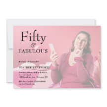 Fifty and Fabulous 50th Birthday Photo Invitation