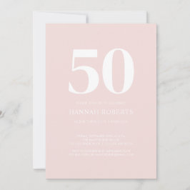 Convite Fifty and Fabulous Blush Pink 50th Birthday Party