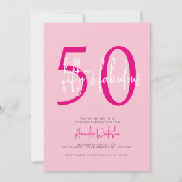 Convite Fifty and Fabulous Blush Pink 50th Birthday Party 