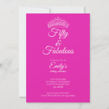 Fifty and Fabulous Crown Pink Birthday