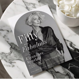 Convite Fifty and Fabulous Photo 50th Birthday Party