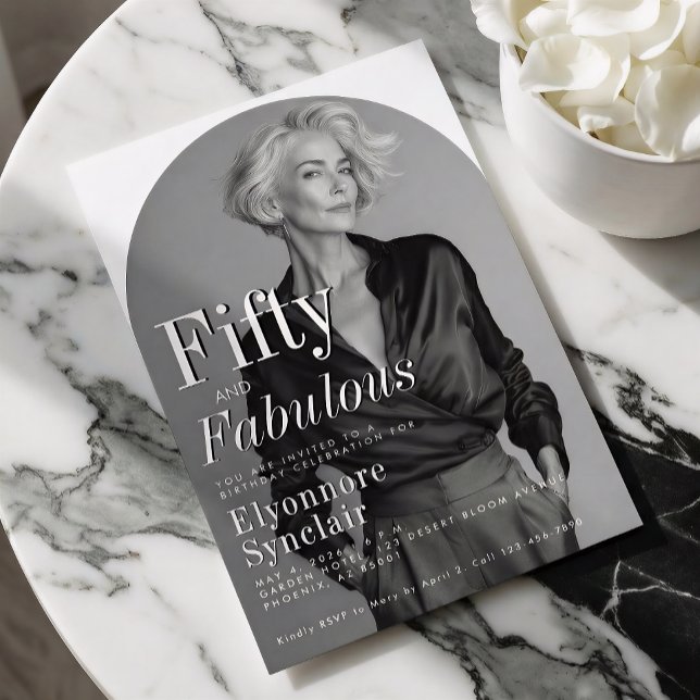 Convite Fifty and Fabulous Photo 50th Birthday Party (Criador carregado)