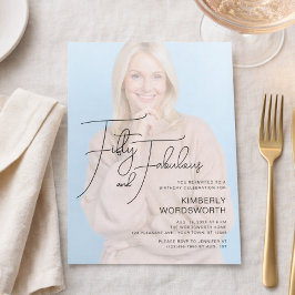 Convite Fifty and Fabulous Photo 50th Birthday Party