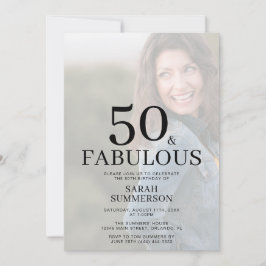 Convite Fifty and Fabulous Photo 50th Birthday Party