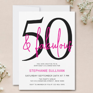 Convite Fifty e Fabuloso Aniversário de 50 Anos