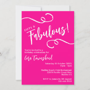 Convite Fifty & Fabuloso Script Aniversário de 50 anos Ros