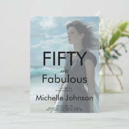 Convite Fifty & Fabulous Photo 50th Birthday Party